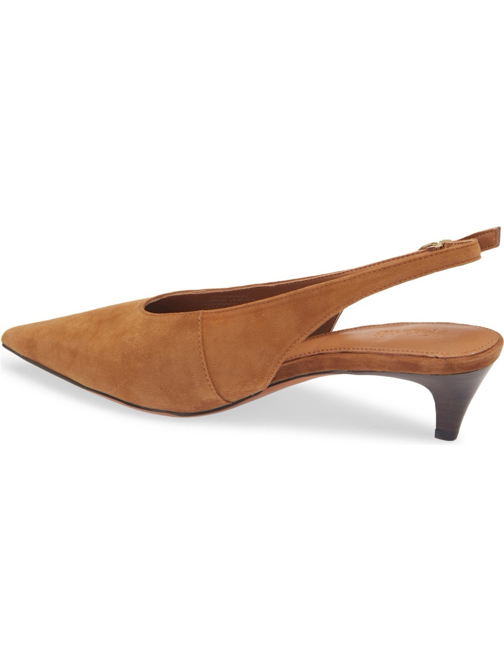 Madewell Emilie Pointed Toe Slingback Kitten Heels - Picture 2 of 5